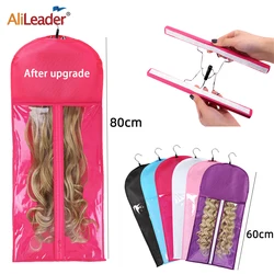 Long Wig Storage Bags With Hanger Non-Woven Hair Extension Packaging/Storage Bag Portable Dust Proof Hair Extensions Carrier Bag