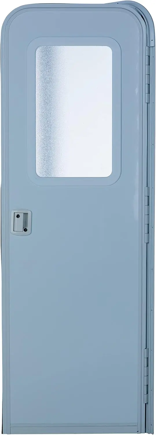 Right Hinge Rv Radius Entry Door With Screen Door, Polar White