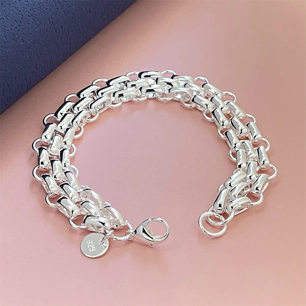 Factory direct sales fashion 925 sterling silver bracelet for women retro round pattern chain trend jewelry wedding party ladies