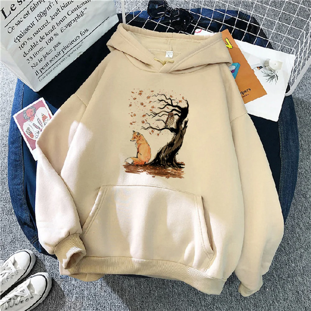 

Fox hoodies women 2023 Winter sweat y2k Korean style clothing women Korean style clothes