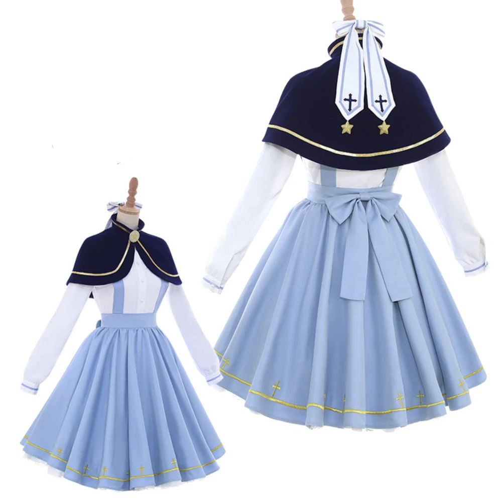 Anime Card Girl Cosplay Costume Full Sets Cloak Skirt Uniform for Women Halloween Carnival Party Performance Clothes Roleplay