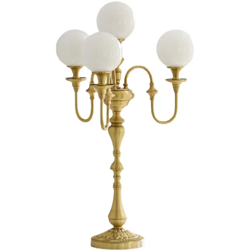 

French desk lamp living room dining room retro all copper lighting designer original bedroom study brass medieval floor lamp