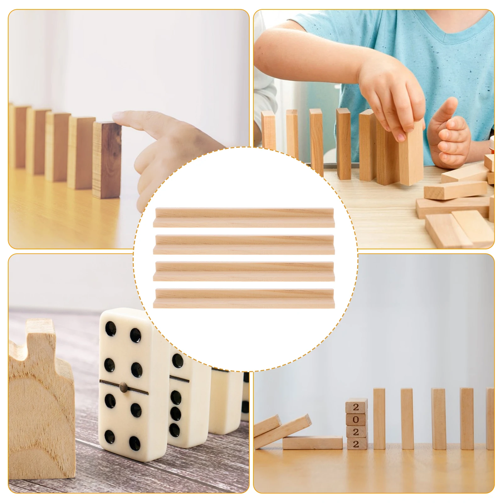 8 Stuks 19 Cm Houten Letter Ornamenten Domino Rack Houders Speelkaart Lade Speelgoed Kaarten Basis Desktop Domino Rekken Houten weergave