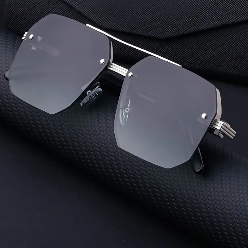 1-teilige modische Herrenbrille mit Doppelstrahl und Halbrahmen