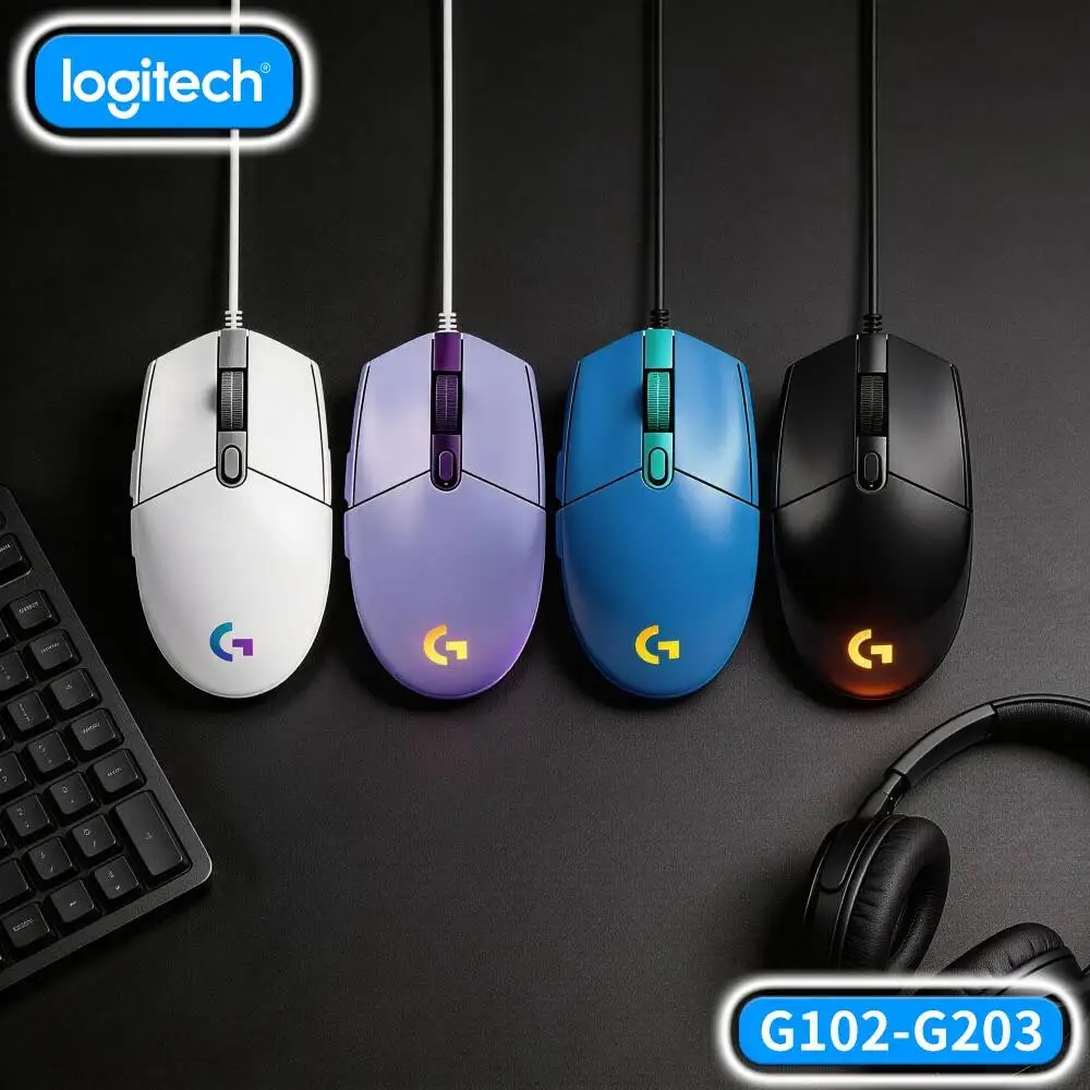 Logitech G102 Prodigy Mouse High Precision HERO Sensor Lightweight Design RGB Sync for Pro Casual Gaming Enthusiasts