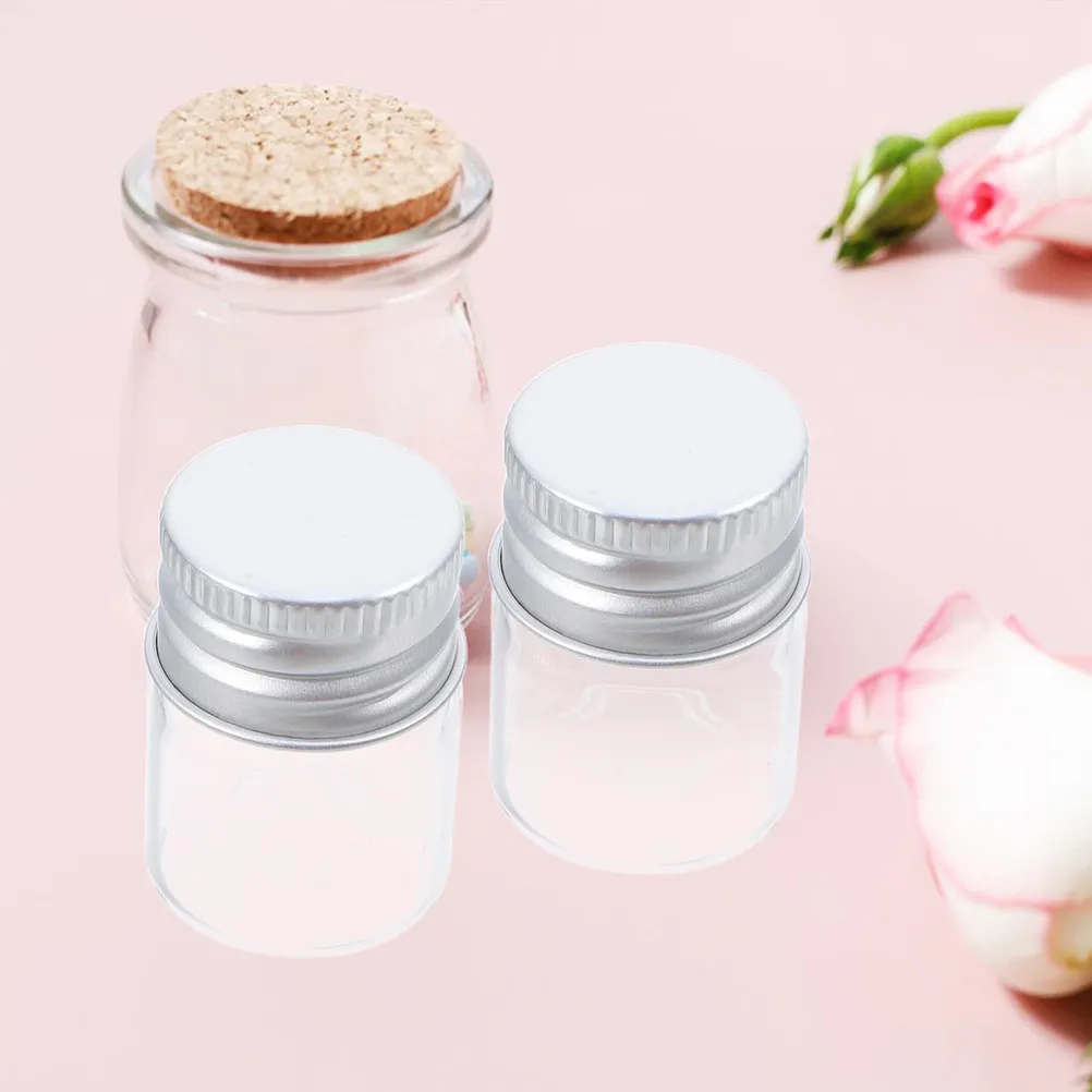 30Pcs Mini Glass Bottles 5Ml Lid Airtight Mini Vials for DIY Craft Sample Storage Small Powder Container