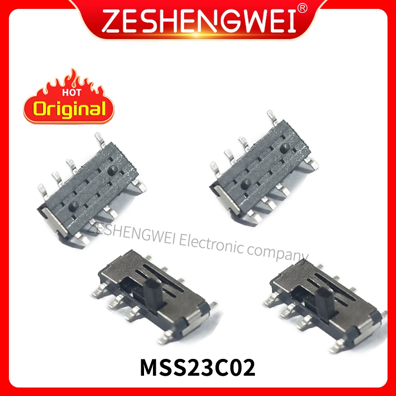 20 шт. MSS23C02 MSS-23C02 SMD 8PIN 2P3T DPTT переключатель с боковой ручкой