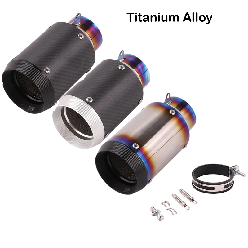 

60mm Motorcycle Exhaust Pipe Escape Muffler Baffler Titanium Alloy Vent Tip No DB Killer Moto Silencer Exhaust terminals