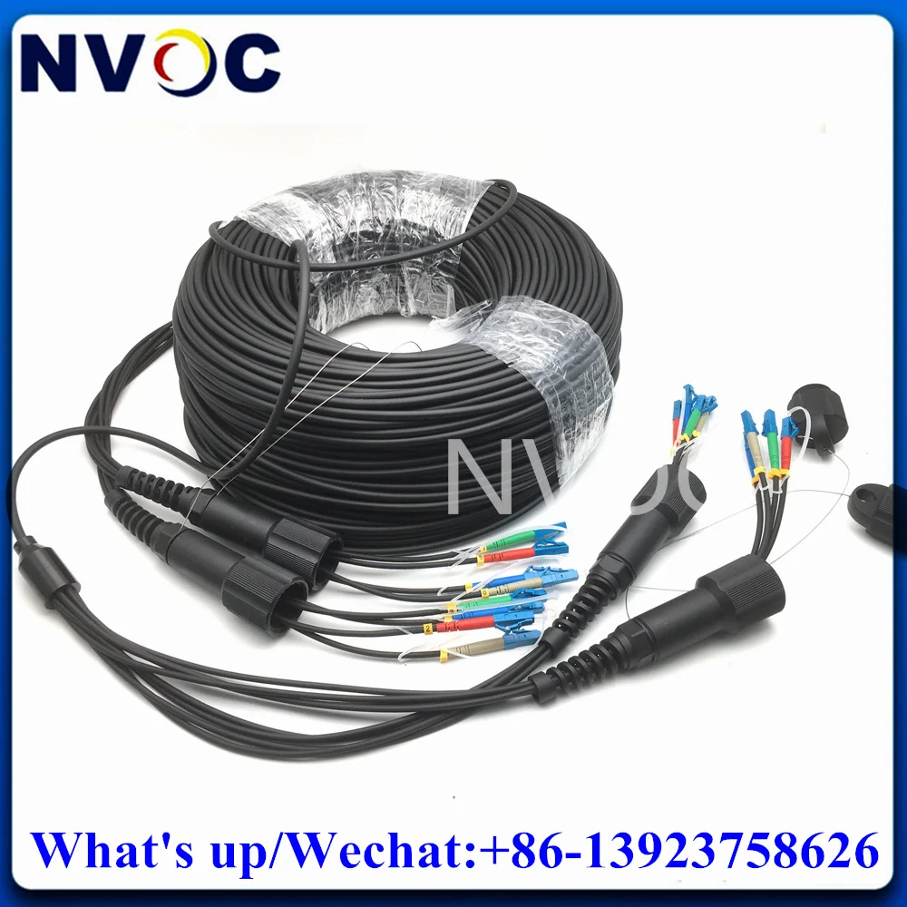 8Core 20M 25M 90M 80M 100M SM G657A1 8C PDLC to PDLC/UPC Outdoor DVI Waterproof Armored Single Mode Fiber Optic Patch Cord Cable