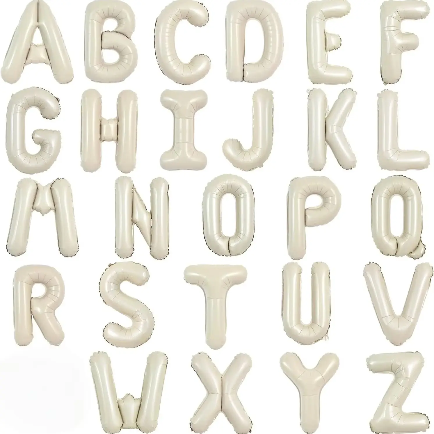 1 Stück 16 Zoll Cremeweiße Buchstaben A-Z Luftballons, Individueller Satz Mylar-Folien-Alphabet-Buchstaben DIY Personalisiertes Slogan-Banner für Geburtstag – Detail 1