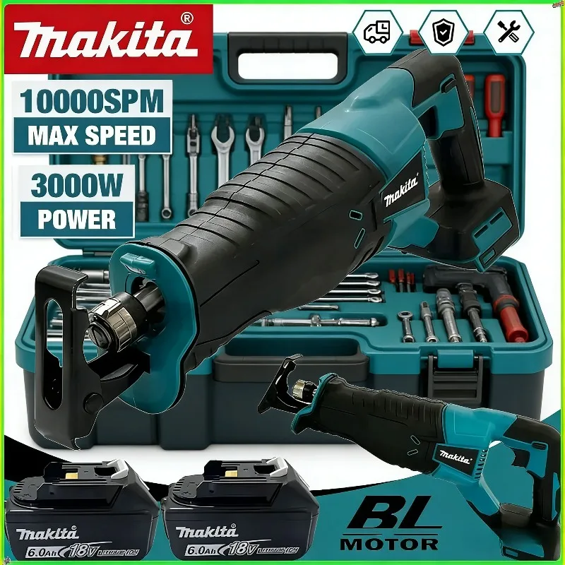 

Makita Brushless Cordless Reciprocating Saw Portable Power Tools Reciprocating Saw With 4pcs Saw Blades For Makita 18V Battery