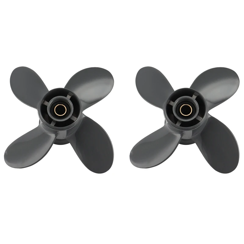 2X Propeller 4 Blade 9 1/4X10 For Honda And Yamaha Outboard BF8D/BF9.9D BF9.9/BF15A BF15D/BF20 8 Splines 58134-ZV4-010AH