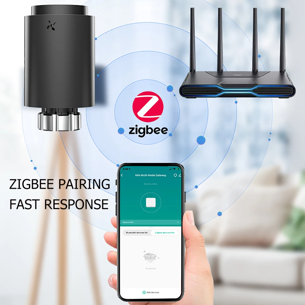 Tuya Smart ZigBee Radiator Actuator TRV Programmable Thermostatic Radiator Valve App Remote Temperature Controller Support Alexa