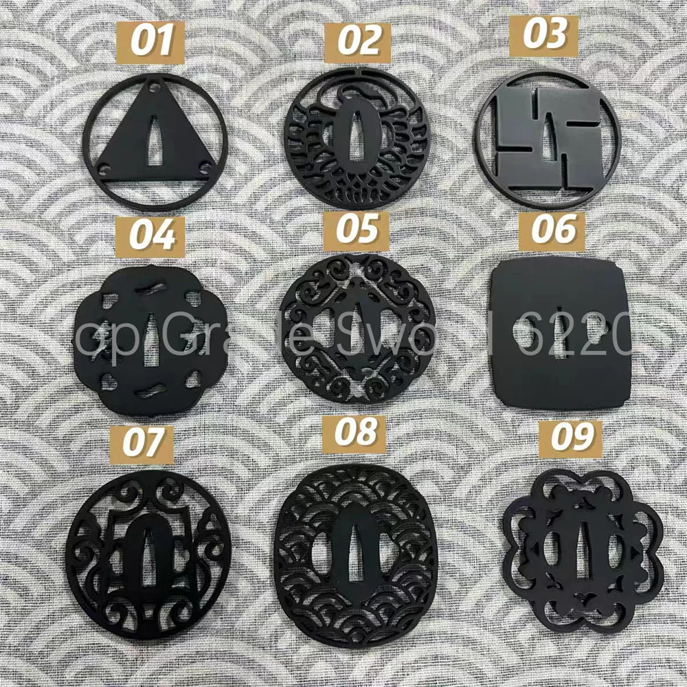 Very Unique Steel Iron Black Tsuba Handguard Guard For Japanese Real Japan Samurai Katana Sword Fittings Accessory Parts