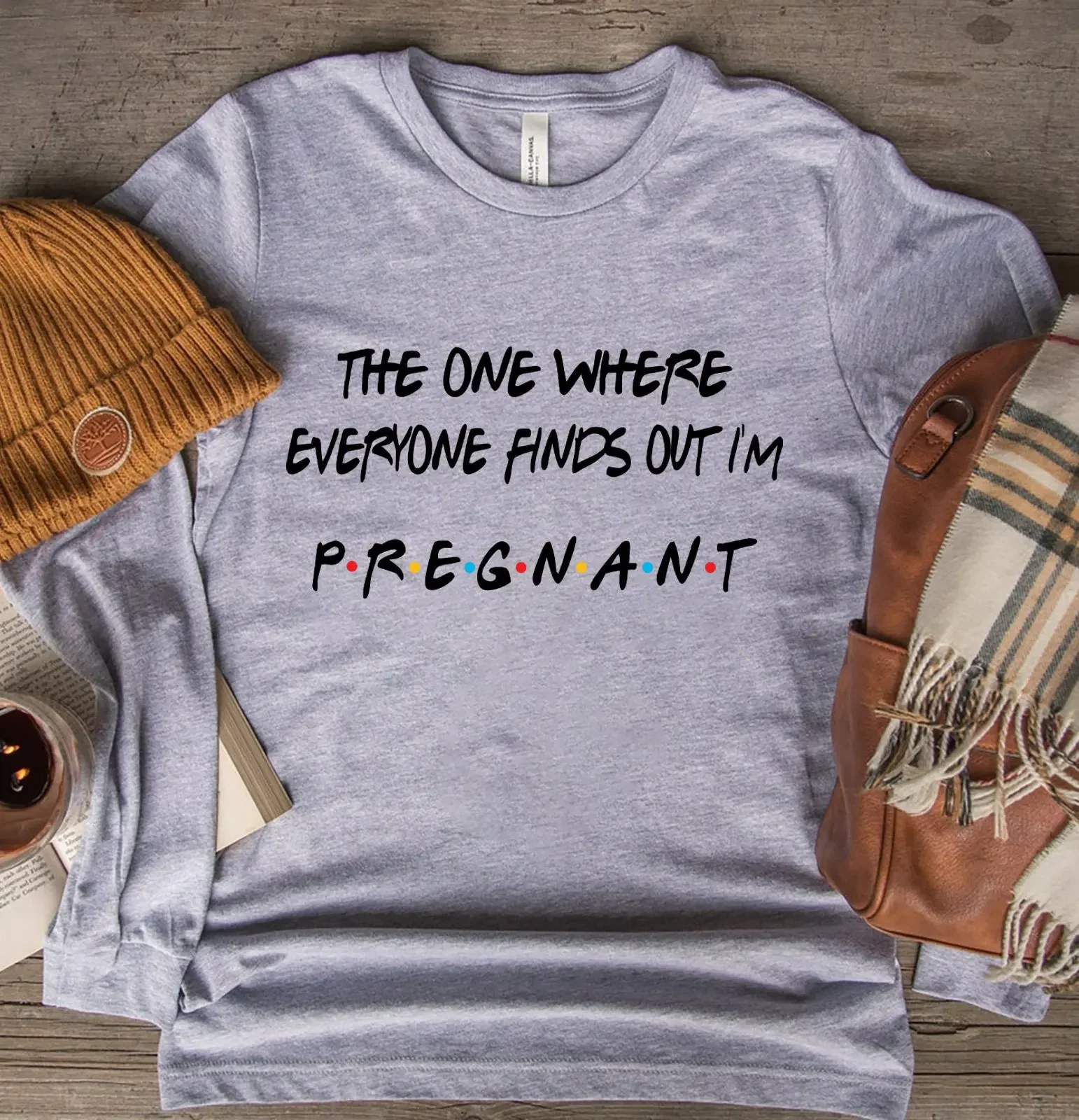 Pregnancy Reveal T Shirt The One Where Everyone Finds Out I'M Pregnant Announcement Mothers Day Sweat