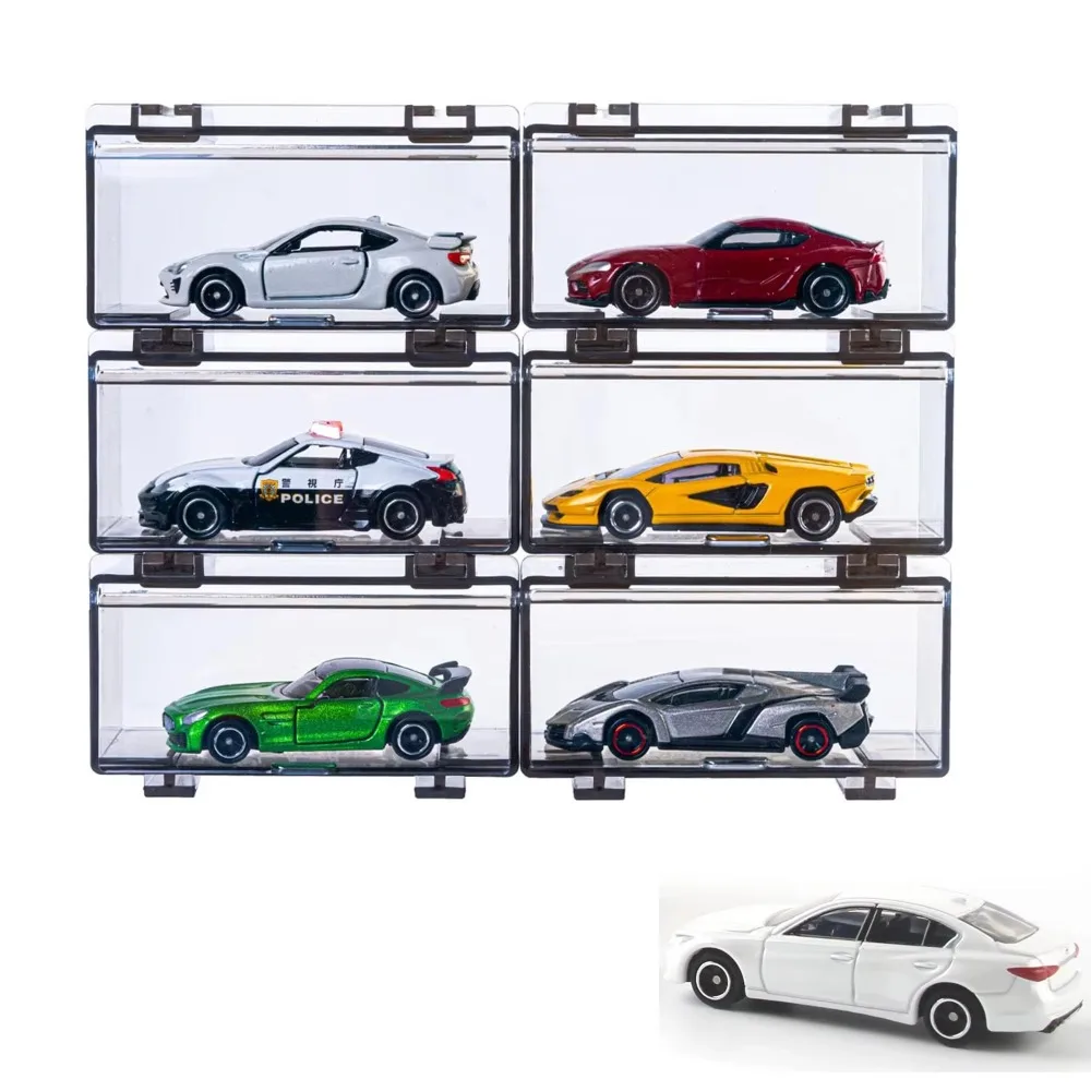 Stackable 1:64 Toy Model Cars Display Box Acrylic Dustproof Storage Box 1 Grids Cabinet