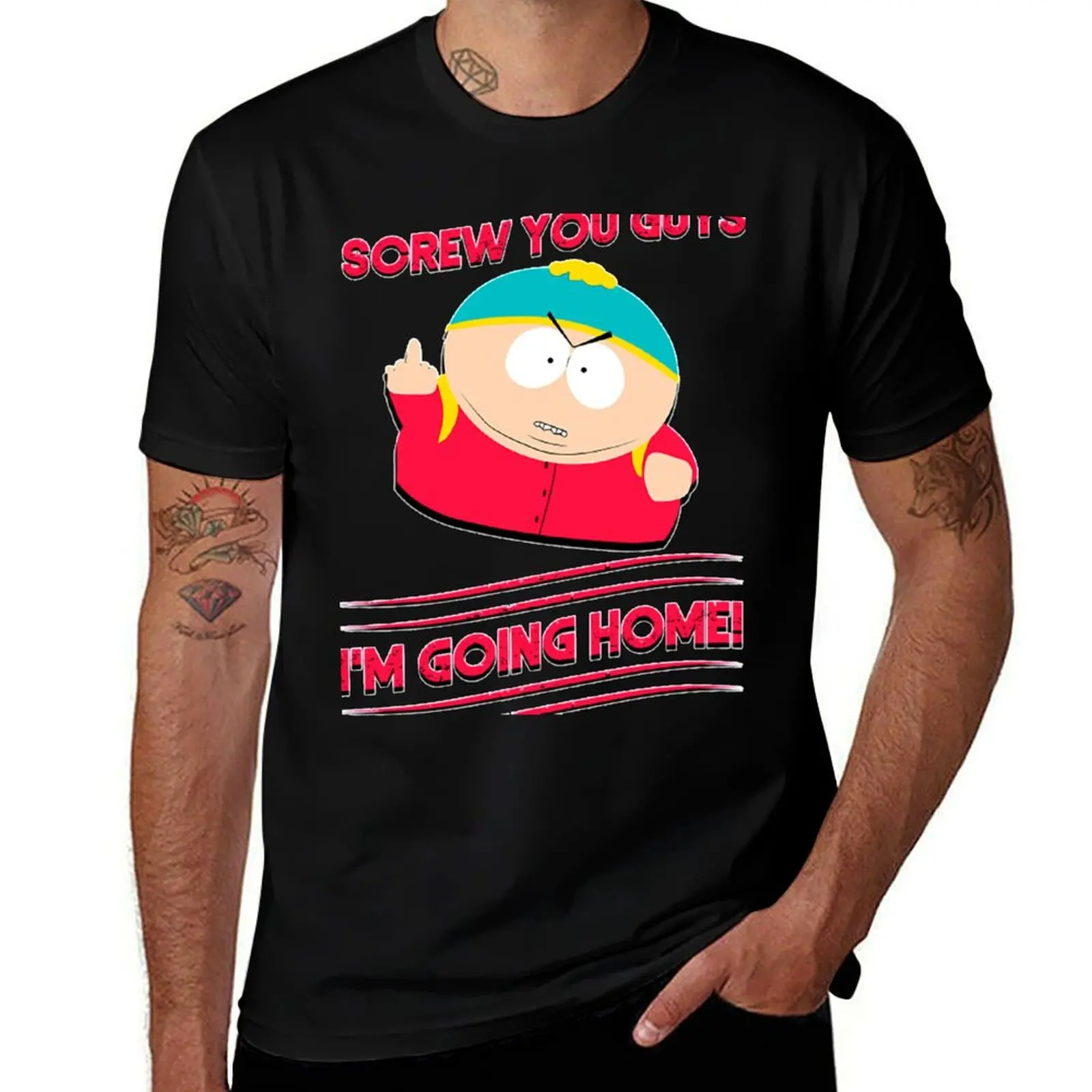 Cartman Screw You Guys T-Shirt Non-Shrink Basic Cotton T-Shirt