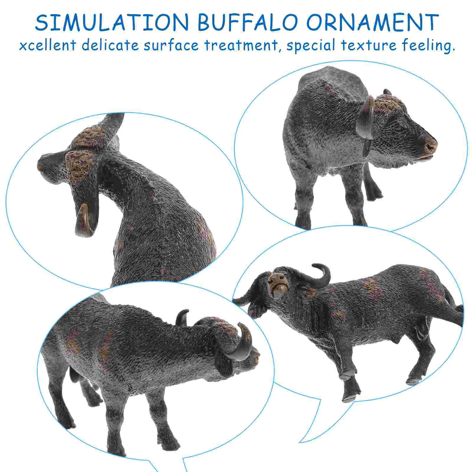 1pc Realistic African Buffalo Model Solid Simulation Wildlife Figurine Toy Craft Home Decoration Buffalo Figurines