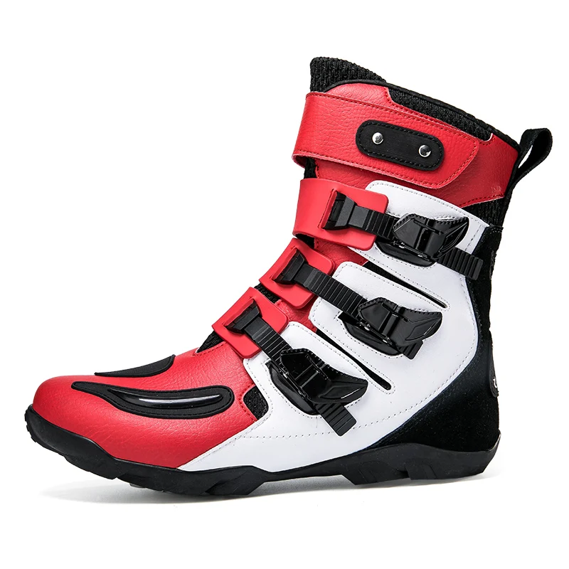 

Anti-slip Red Motorcycle Boots Wear Resistant Motocross Shoes Antiskid Motorcycle Shoes Friction Force Off-road Boots 37-48