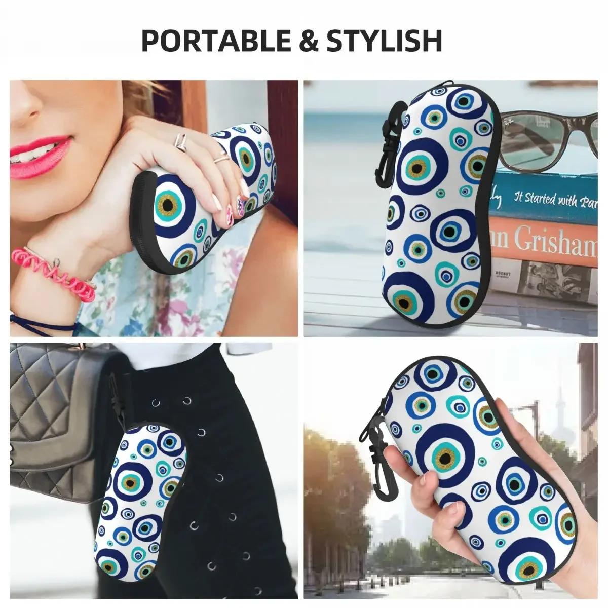 Nazar Amulet Evil Eye Talisman Glasses Case Waterproof   Blue   Boho  Protector Ins glasses Box