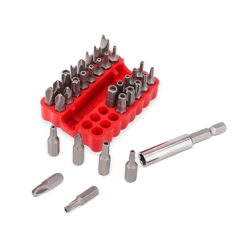 33-teiliges Sicherheits-Bit-Set mit magnetischem Verlängerungs-Bithalter, Anti-Demontage-Sternschraubendreher-Bit-Set, Schnellwechsel-Bithalter – Detail 8