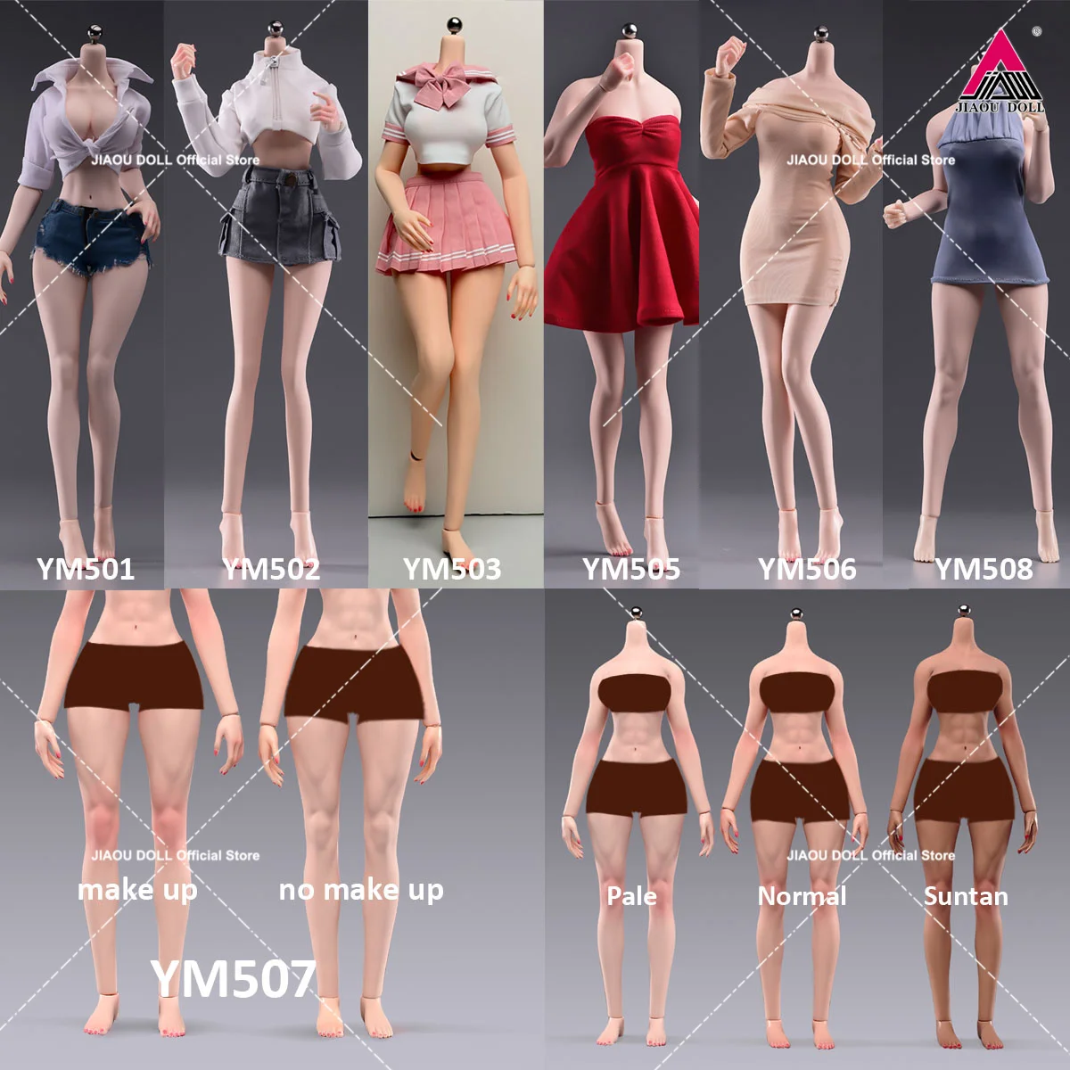 

Версия макияжа. Бесшовное женское тело 1/6 YM501 502 503 505 506 507 YM508, гибкое, 12 дюймов, для экшн-фигурок, с физиологическими деталями