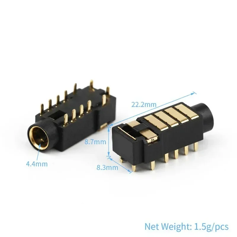 12 Pins Audio Jack 4.4mm Connector Female 5 Pole Earphone Balanced Plug Consumer Electronics For NW-WM1Z/A Headphone Strong ABS