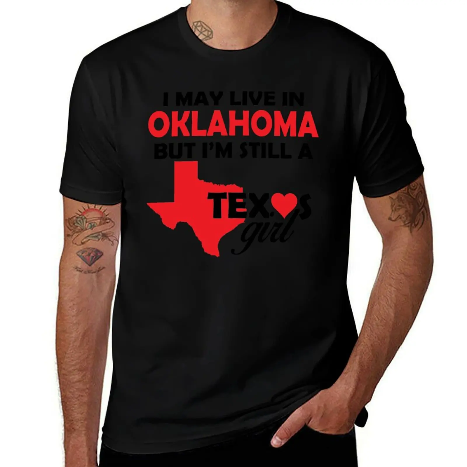 

I May Live In Oklahoma I Am Still A Texas Girl T-Shirt summer clothes summer 2025 funny t shirts for men