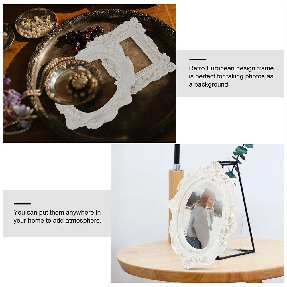 

4 шт. винтажная фоторамка из смолы в стиле ретро, настольное украшение, декоративная фоторамка для дома, кофейни, настенный дисплей