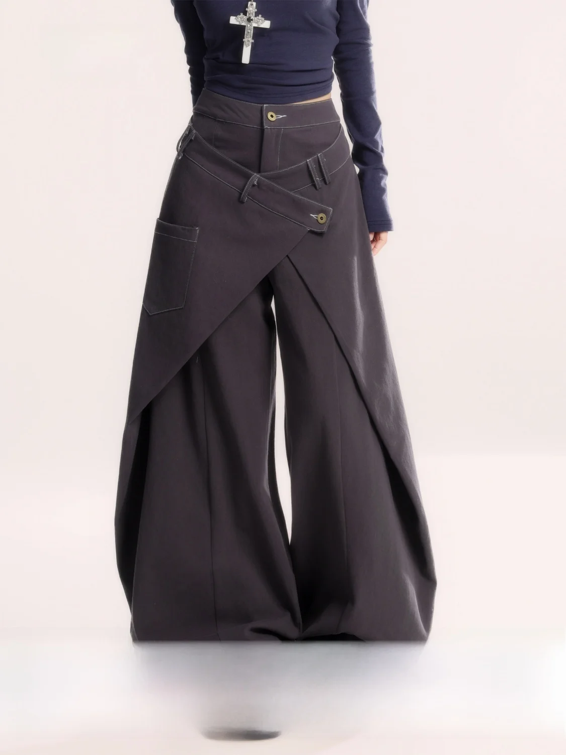 

Американские ретро-джинсы с широкими штанинами, женские свободные повседневные брюки, деконструированные, весна 2026, повседневные хлопковые джинсы-скинни