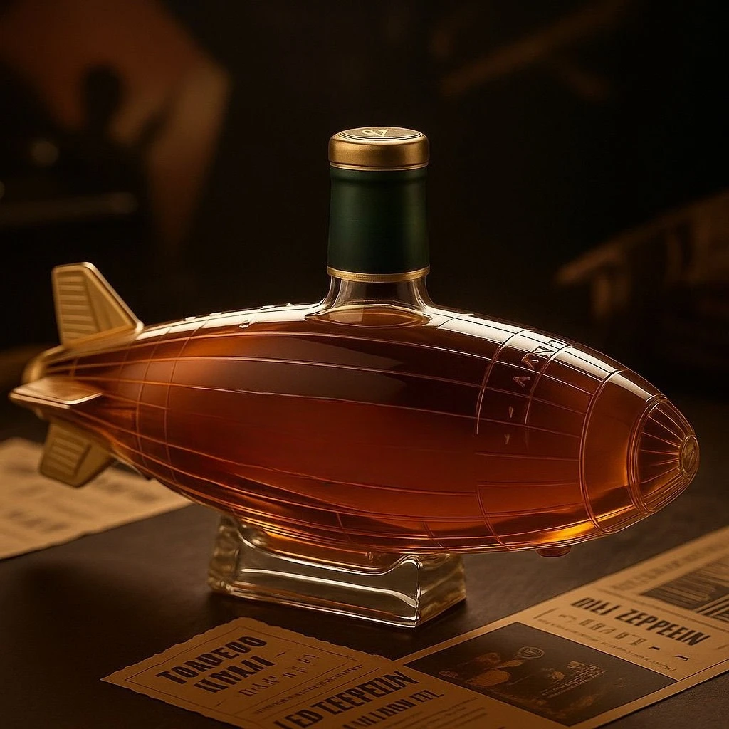 Space Ship Shape Transparent Glass Whiskey Empty Bottle Cocktail Storage Bottle Bar Party Display Gift For Husband Home Decor