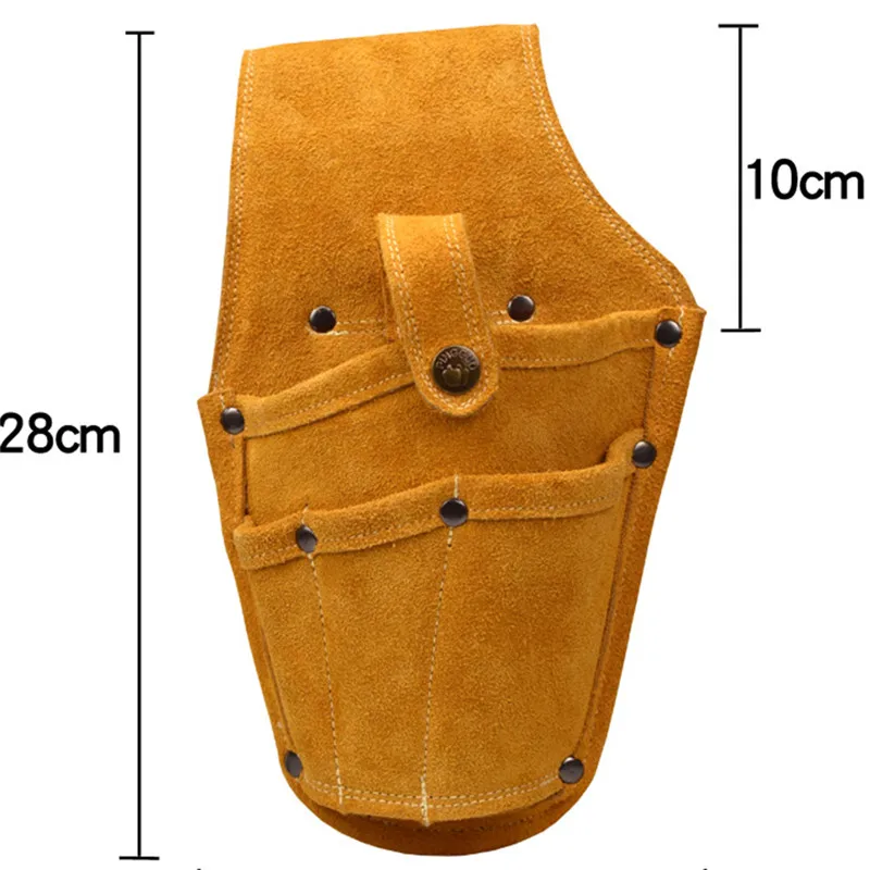 Cowhide Drill Holster Waist Tool Bag Durable Electric Waist Belt Tool Pouch Bag With Belt For Power Drill Electric Screwdriver