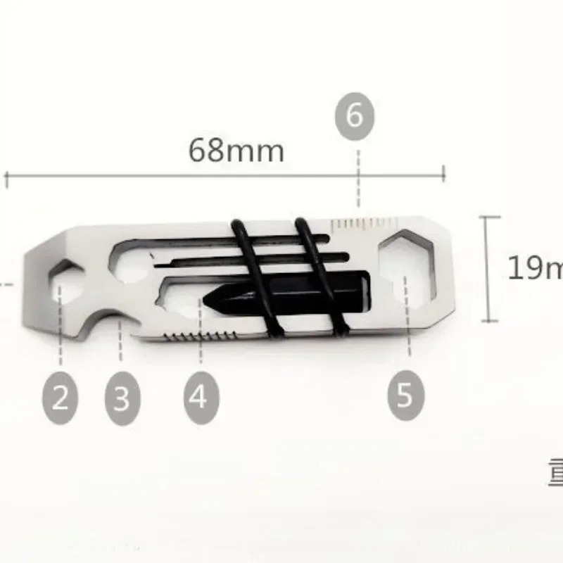 5 pcs Outdoor Survival Kit Combination Wrench Hexagon Stainless Steel Multifunctional EDC Key Tool Set Camping Gear