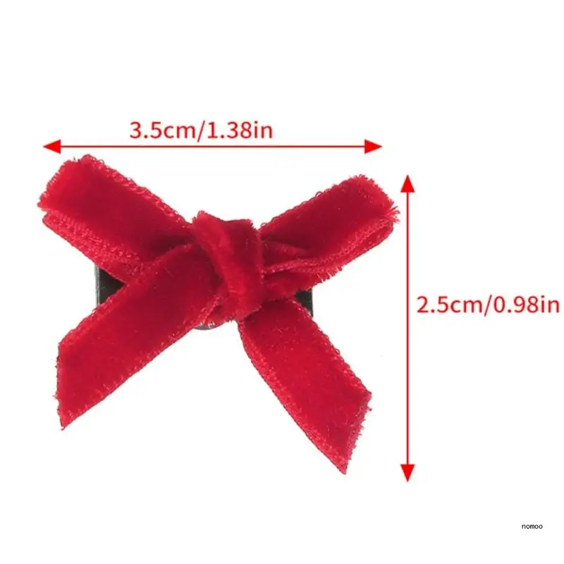 10Pcs Velvets Bow Hair Clip,Small Ribbon Bow Hairpins,Bows Hair Barrettes Fastener French Hair Bows Hair Accessories