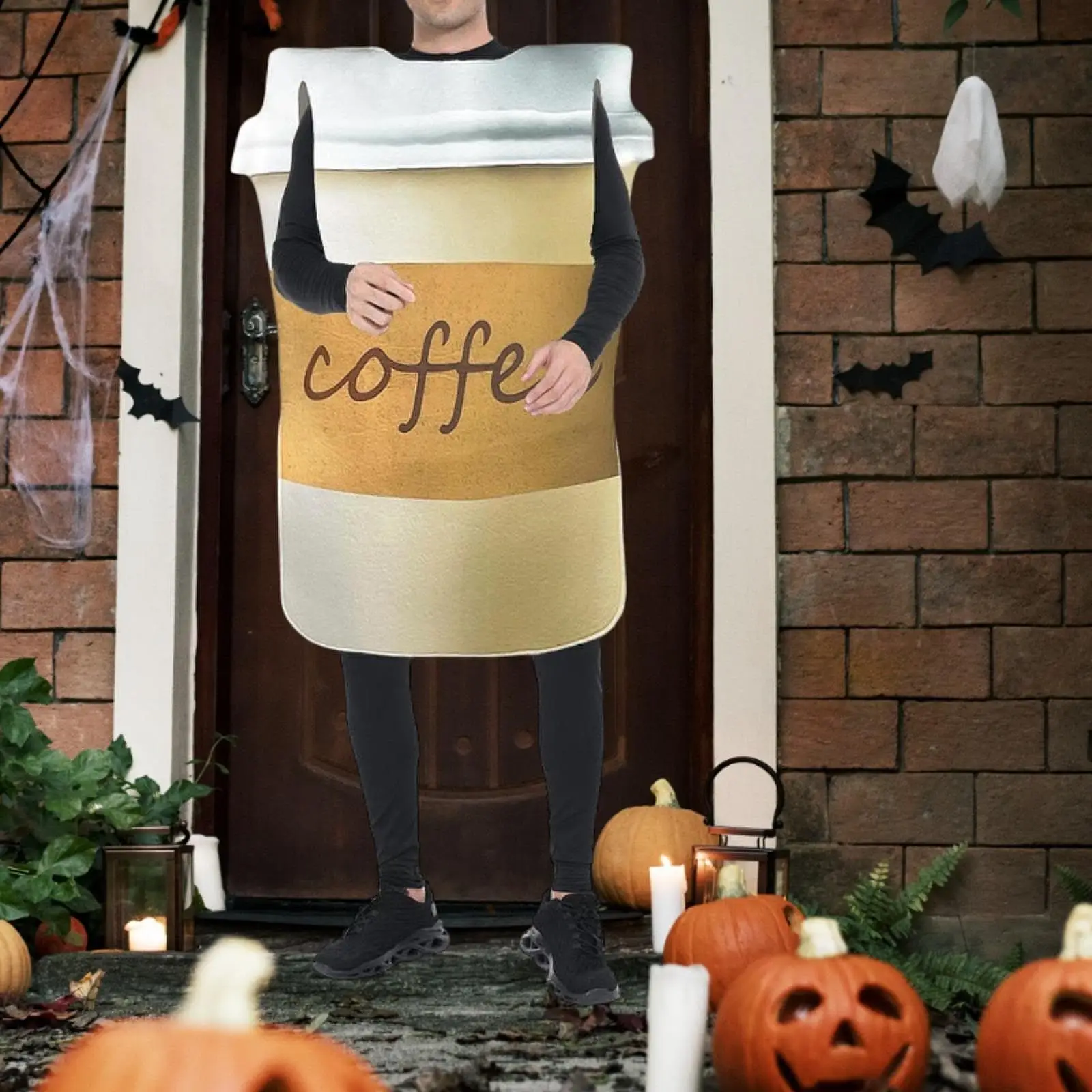 Kerst koffiekostuum Leuke Halloween jumpsuit voor verjaardagen evenementen cadeau