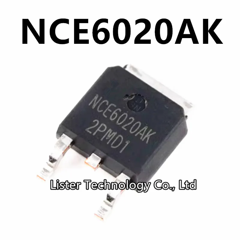 MOSFET-P 전계 효과 트랜지스터, NCE6020AK, NCE6020, NCE6020A TO-252 N 채널, 60V, 20A, TO252 SMD, 로트당 10 ~ 100 개, 신제품