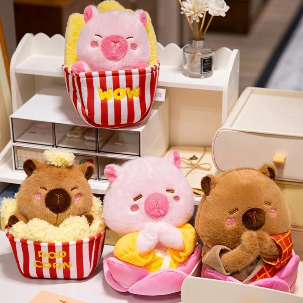 

Shakyamuni Capybara Plush Toy Popcorn Lotus Flower Capybara Plush Doll Monk's Robe Fluffy Capibara Anime Fluffty Toy