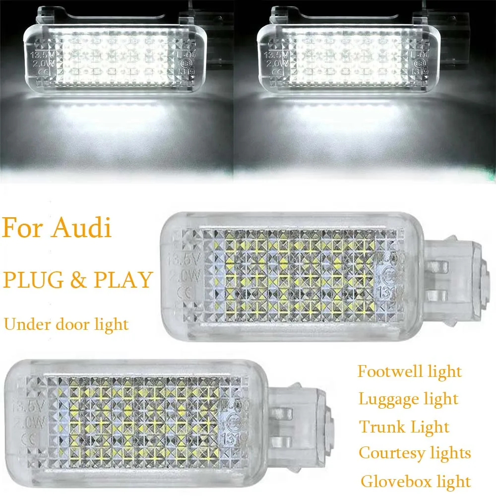 

Car LED Lights For Audi A1 A2 A3 A4 S4 RS4 A5 A6 A7 A8 Q3 Q5 Q7 TT 8N 8J LED Courtesy Door/trunk/Footwell/Glove Box Lights Lamp