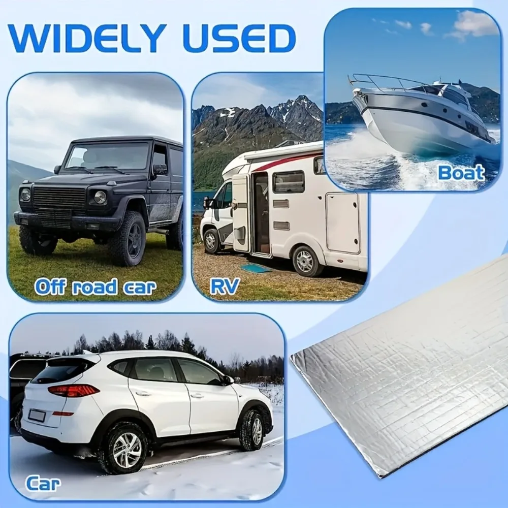 50PCS Value Pack Car Soundproof Insulation Mat for Vehicles Heat Shield Self Adhesive Noise Deadening Pad for Door Roof Engine