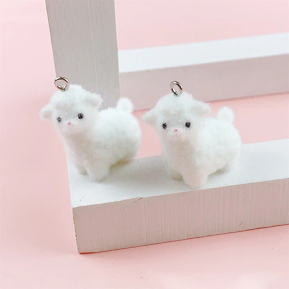 5 pçs bonito reunindo alpaca resina encantos animal pingente diy telefone correntes chaveiro brinco acessório para fazer jóias descobertas