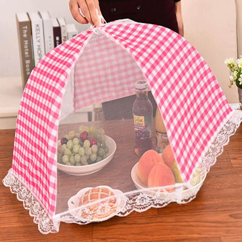 Portable Foldable Table Food Cover Anti Fly Mosquito Net Dish Cover Umbrella Picnic Protect Mesh Pop-Up Dome Kitchen Accessories