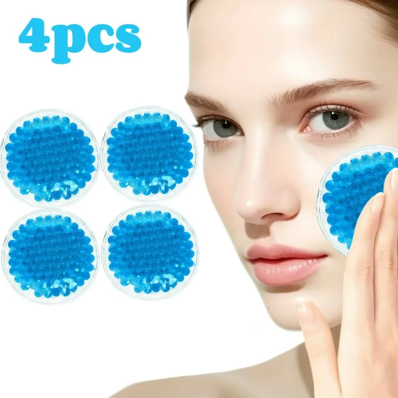 

2/4pcs Reusable Cold & Hot Gel Pack - Round Mini Ice Pack for Body Pain Relief, Sports, Travel, First Aid