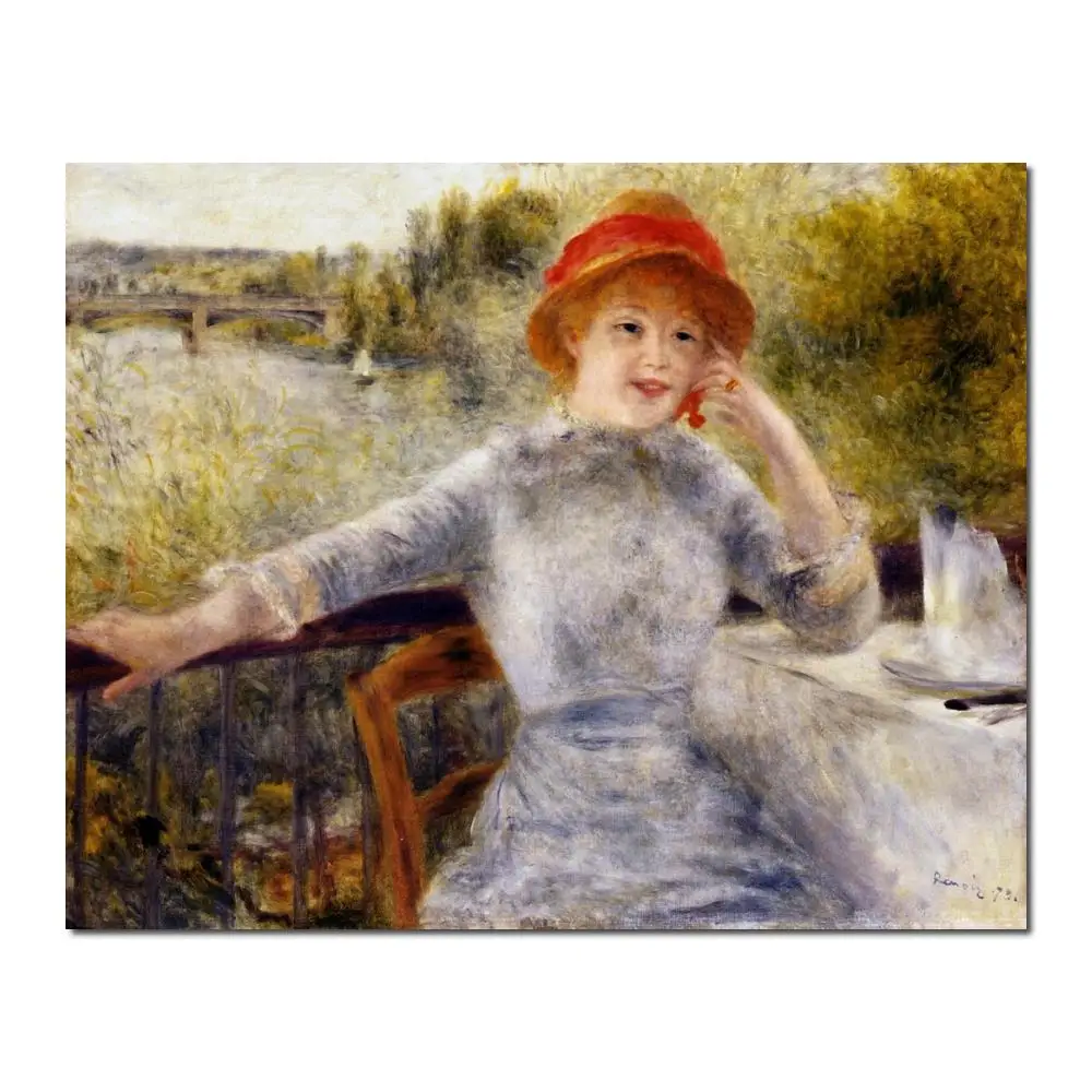 

modern art gallery Alphonsine Fournaise on the Isle of Chatou Pierre Auguste Renoir painting High quality Hand-painted