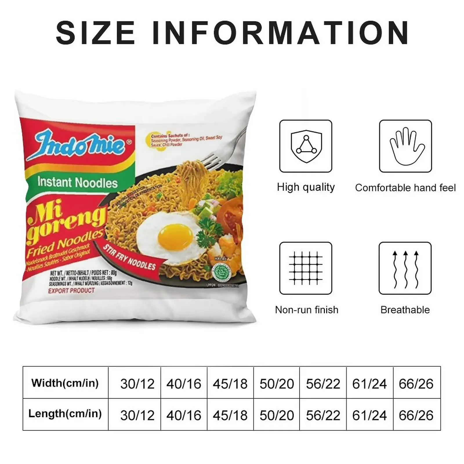 Indomie Original Flavour Throw Pillow Pillow Case Christmas Pillow Covers Decorative Christmas Pillows