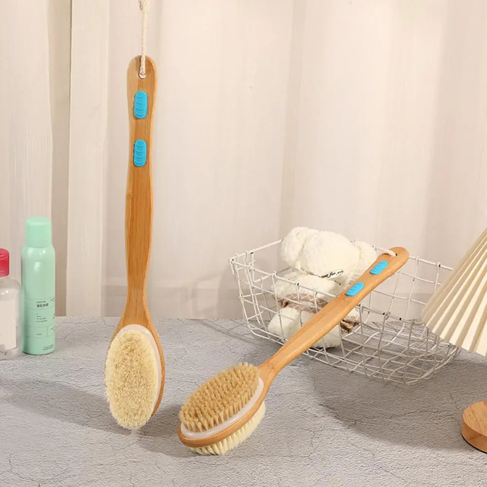 Dual-Sided Shower Brush Long Handle Back Scrubber Brushing Exfoliator Body Scrubber Gentle Exfoliating Bath Brush