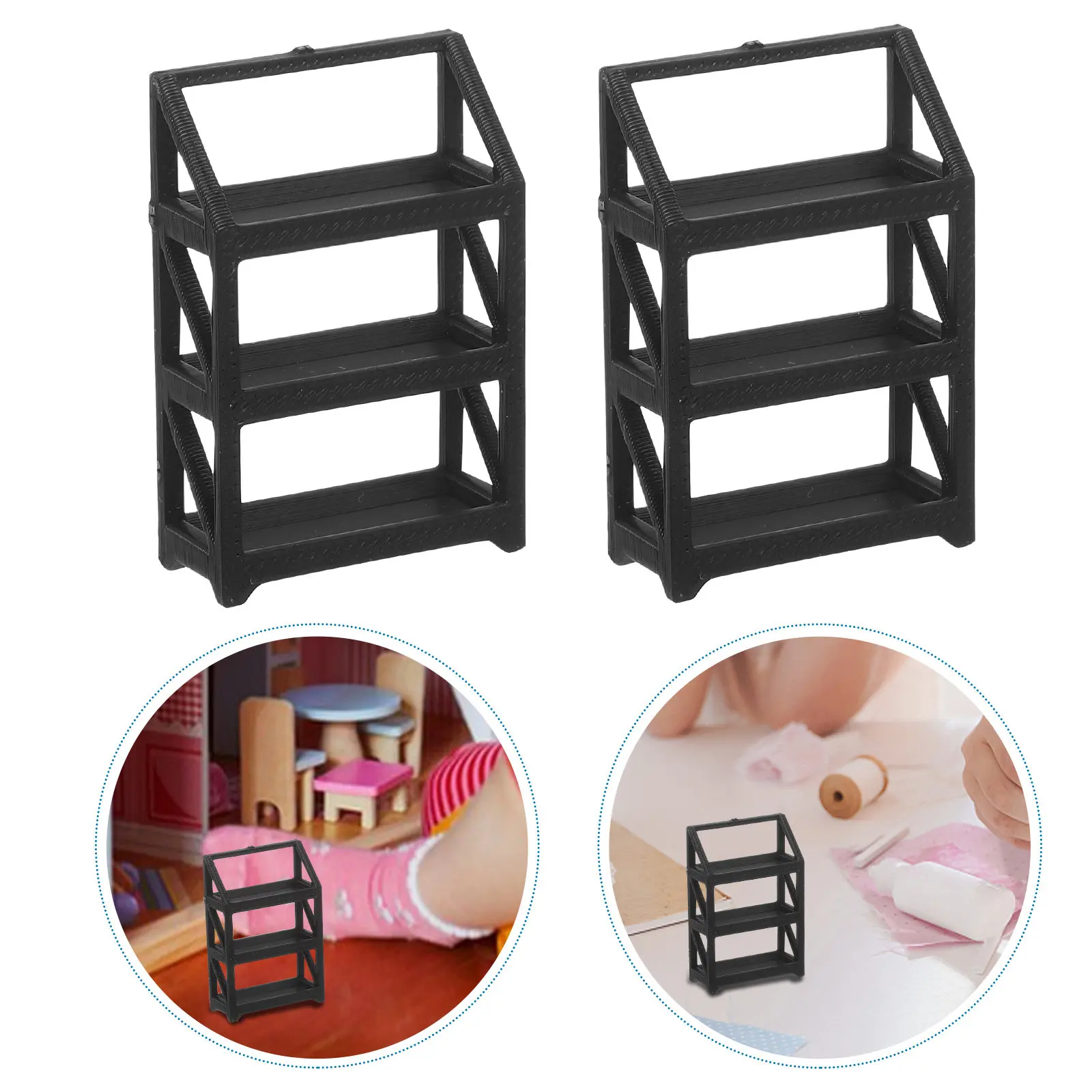 

2Pcs Car Display Rack 1:64 Scale Plastic Alloy Car Organizer Shelf Miniature Collection Storage Stand Desktop Display