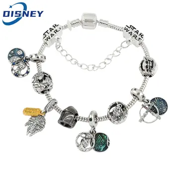 Disney Star Wars Bileklik Darth Vader Nihai Silahı Ölüm Yıldızı Yoda R2D2 Millennium Falcon Charm Kendin Yap Takı Aksesuarları 6 best sales R2D2 model kiti - №5