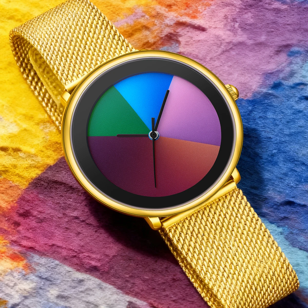 LIGE Unique Women Watch Fashion Casual Colorful Changing Dial Quartz Wriswatch Simple Ultrathin Steel Lady Watches Special Gift