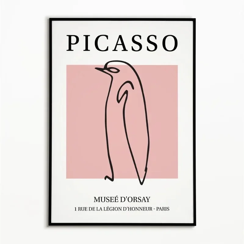 Abstract Animal Sculpture Picasso Line Art Poster Dog Horse Bird Canvas Painting Print Wall Art Poster Nordic Picture Home Decor