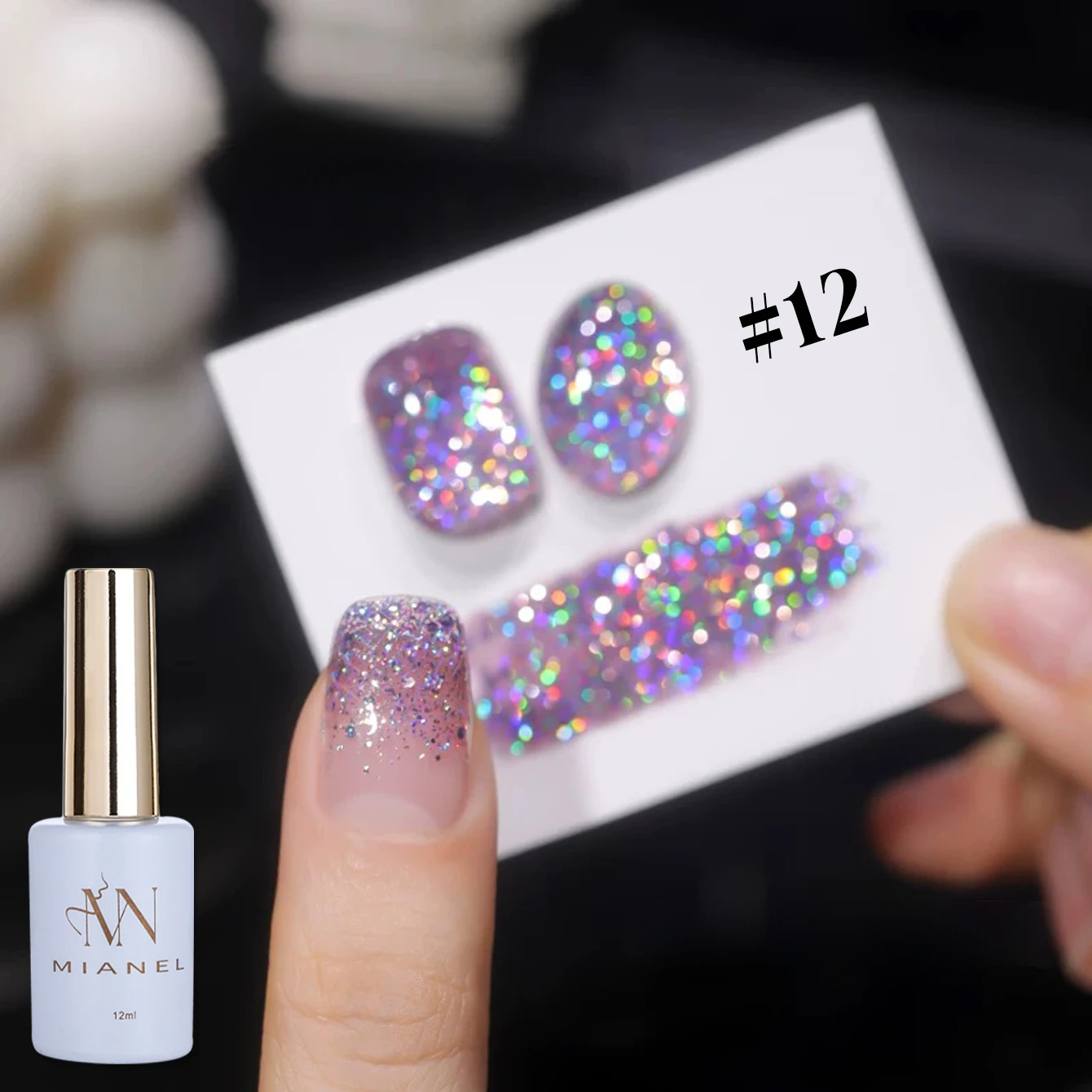 MIANEL 12 ml Sommernägel Wishing Star Burst Glitzer-Gel-Nagellack 2025 Whitening Beliebte feine glitzernde gebrochene Diamantnägel